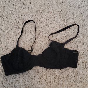 Black lace aerie unlined demi